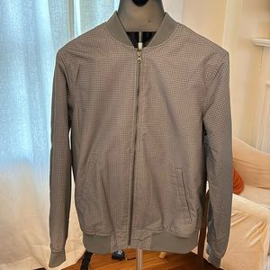Grey Houndstooth Bomber Jacket